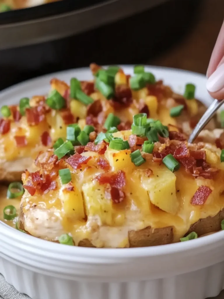 Crockpot Loaded Baked Potato Chicken: Comfort Food Delight 2 Crockpot Loaded Baked Potato Chicken