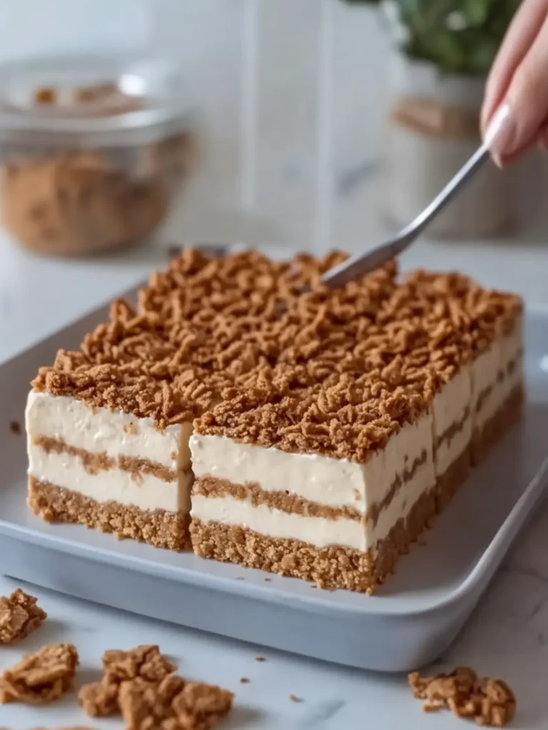 No-Bake Lotus Biscoff Cheesecake Bars
