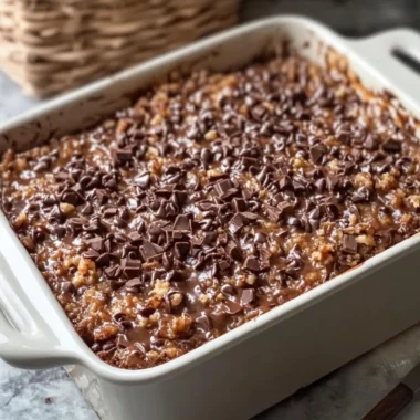 Decadent German Chocolate Dump Cake in a Casserole Delight