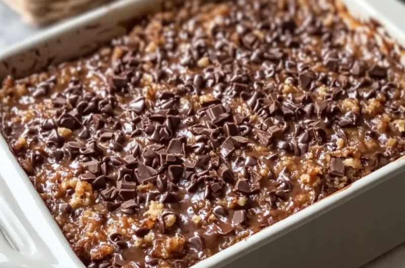 German Chocolate Dump Cake in a Casserole