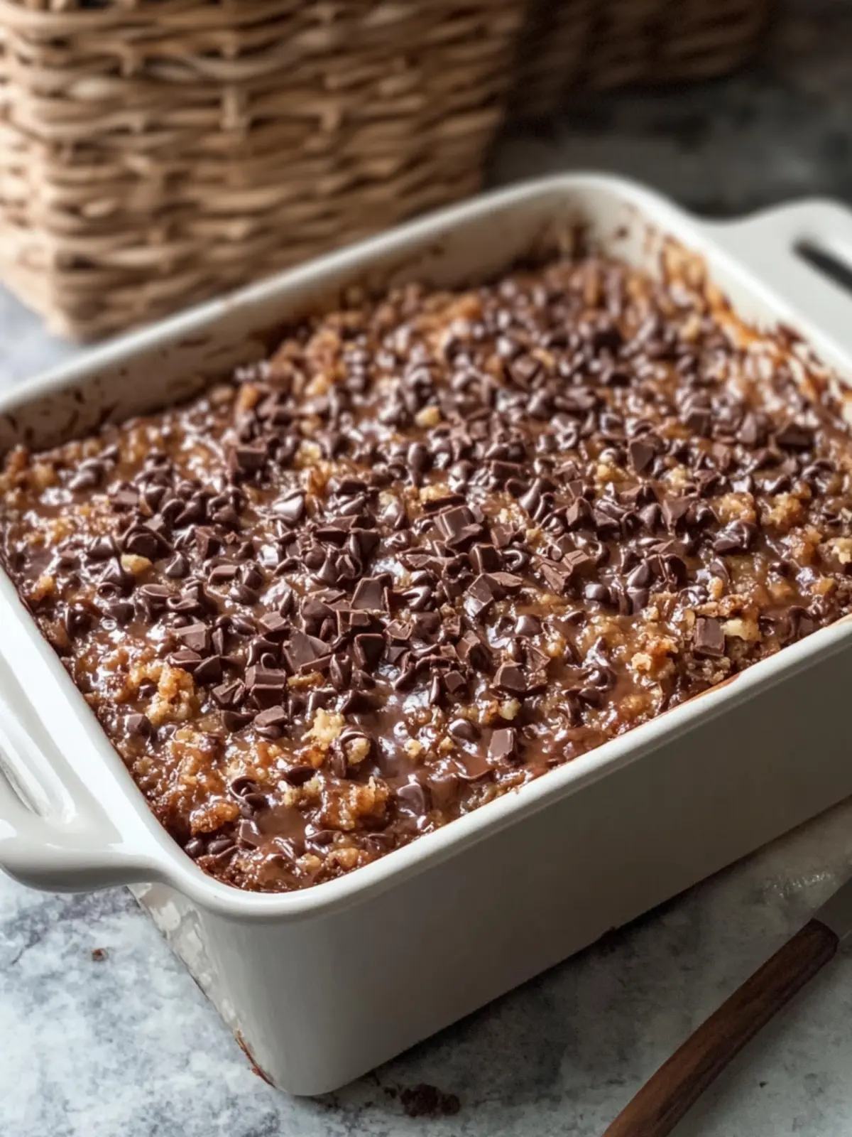 Decadent German Chocolate Dump Cake in a Casserole Delight 5 German Chocolate Dump Cake in a Casserole
