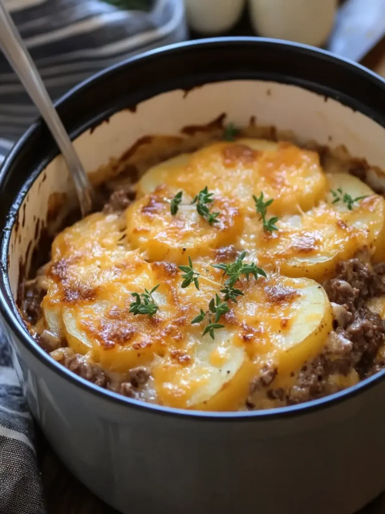 Melt-in-Your-Mouth Slow Cooker Beef and Potato Au Gratin 2 Slow Cooker Beef and Potato Au Gratin