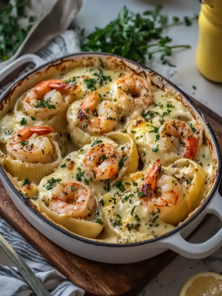 Indulge in Creamy Seafood Stuffed Shells with Garlic Shrimp 4 Creamy Seafood Stuffed Shells with Garlic Shrimp