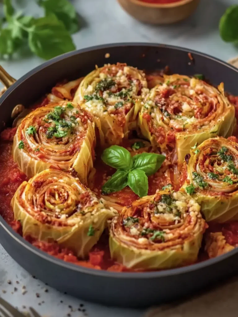 Stuffed Spiral Cabbage with Zesty Tomato Sauce Magic 4 Stuffed Spiral Cabbage Tomatoe Sauce