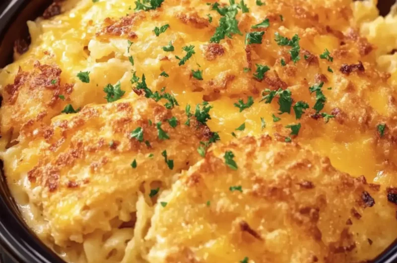 Crock Pot Cheesy Hash Brown Patties Casserole and Noodles