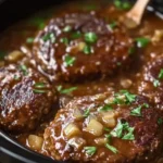 Slow Cooker Juicy Beef Salisbury Steaks