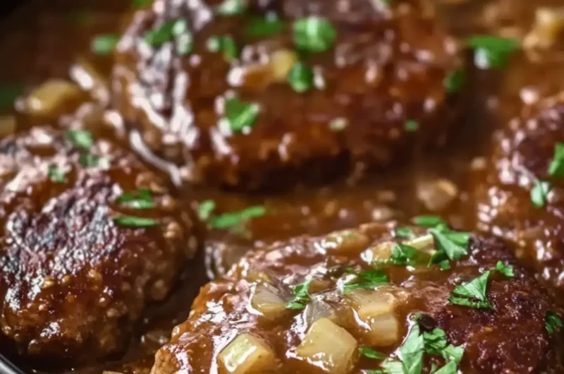 Slow Cooker Juicy Beef Salisbury Steaks