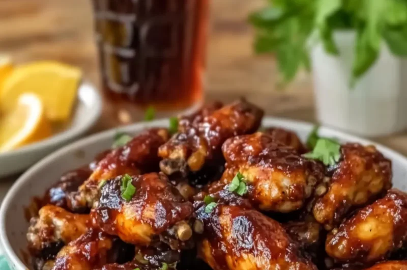 Slow Cooker BBQ Chicken Wings with Cola