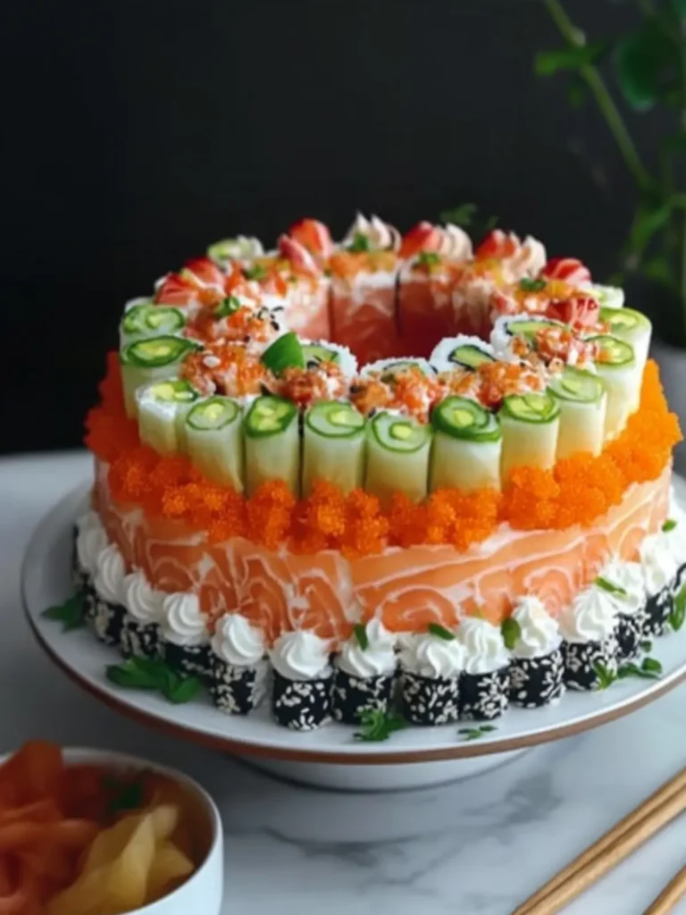 Sushi Cake: A Fun Twist for Your Next Homemade Feast 2 Sushi Cake