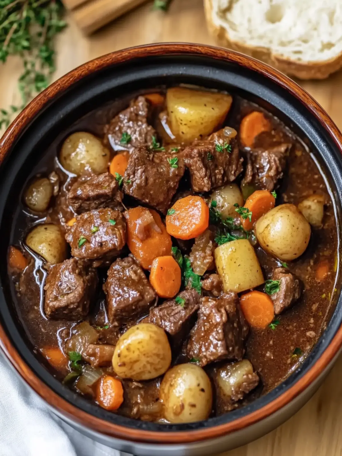 Melt-in-Your-Mouth Slow Cooker Beef Bourguignon Stew 5 Slow Cooker Beef Bourguignon / Beef Stew