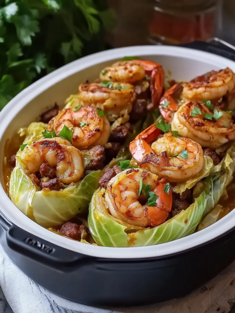Des Kelly Irresistible Cajun Shrimp & Sausage Stuffed Cabbage Boats