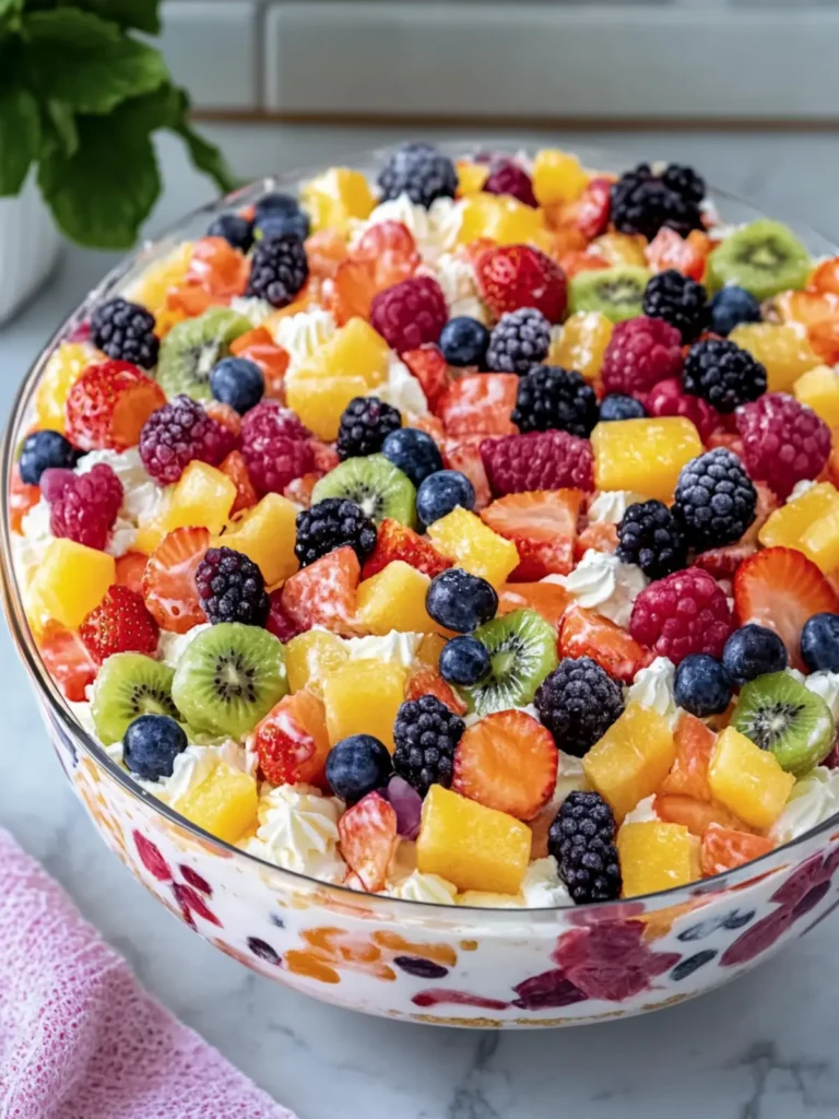 Rainbow Fruit Cheesecake Salad that Dazzles Your Taste Buds 3 Rainbow Fruit Cheesecake Salad