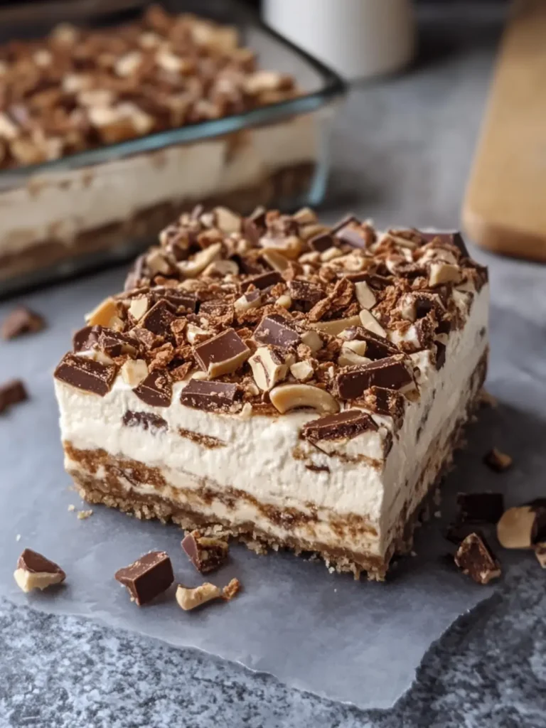 Indulge in No-Bake Snickers Cheesecake Bars Bliss 3 No-Bake Snickers Cheesecake Bars