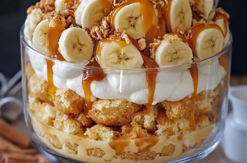 Salted Caramel Banana Cream Puff Trifle