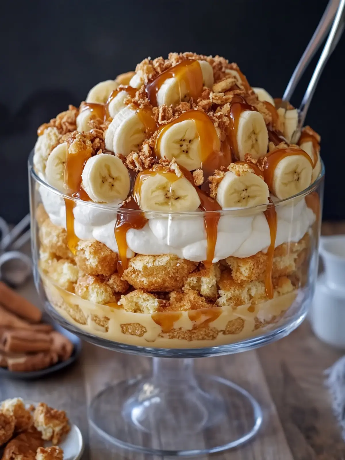 Decadent Salted Caramel Banana Cream Puff Trifle Recipe 5 Salted Caramel Banana Cream Puff Trifle
