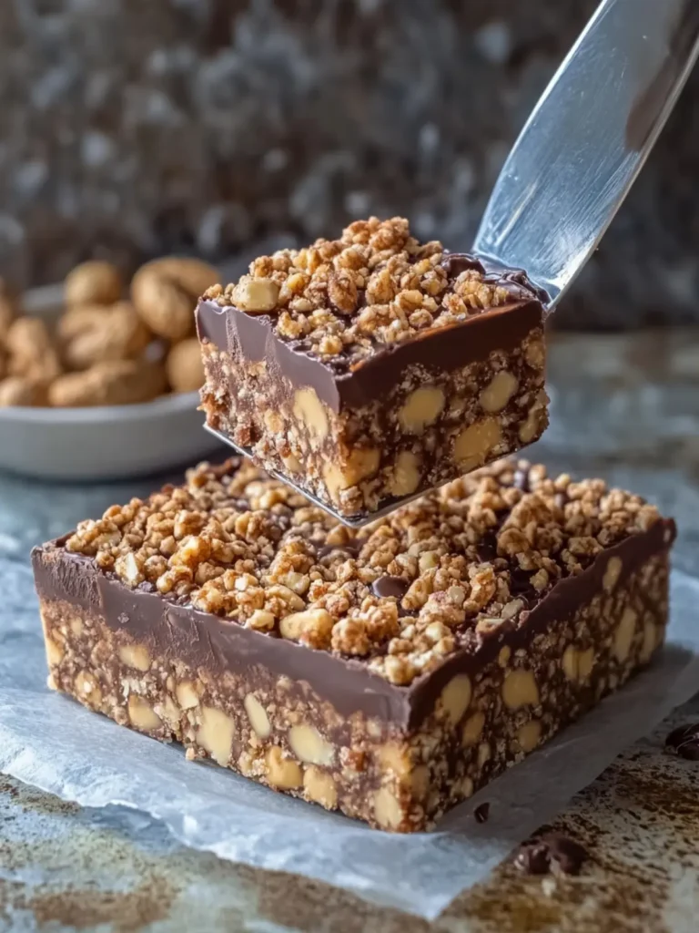Decadent No-Bake Chocolate Peanut Crunch Fudge Squares 3 No-Bake Chocolate Peanut Crunch Fudge Squares