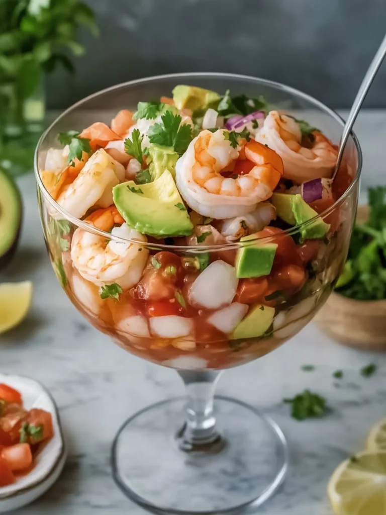 Chilled Mexican Shrimp Seafood Cocktail with Avocado Bliss 2 Chilled Mexican Shrimp Seafood Cocktail with Avocado