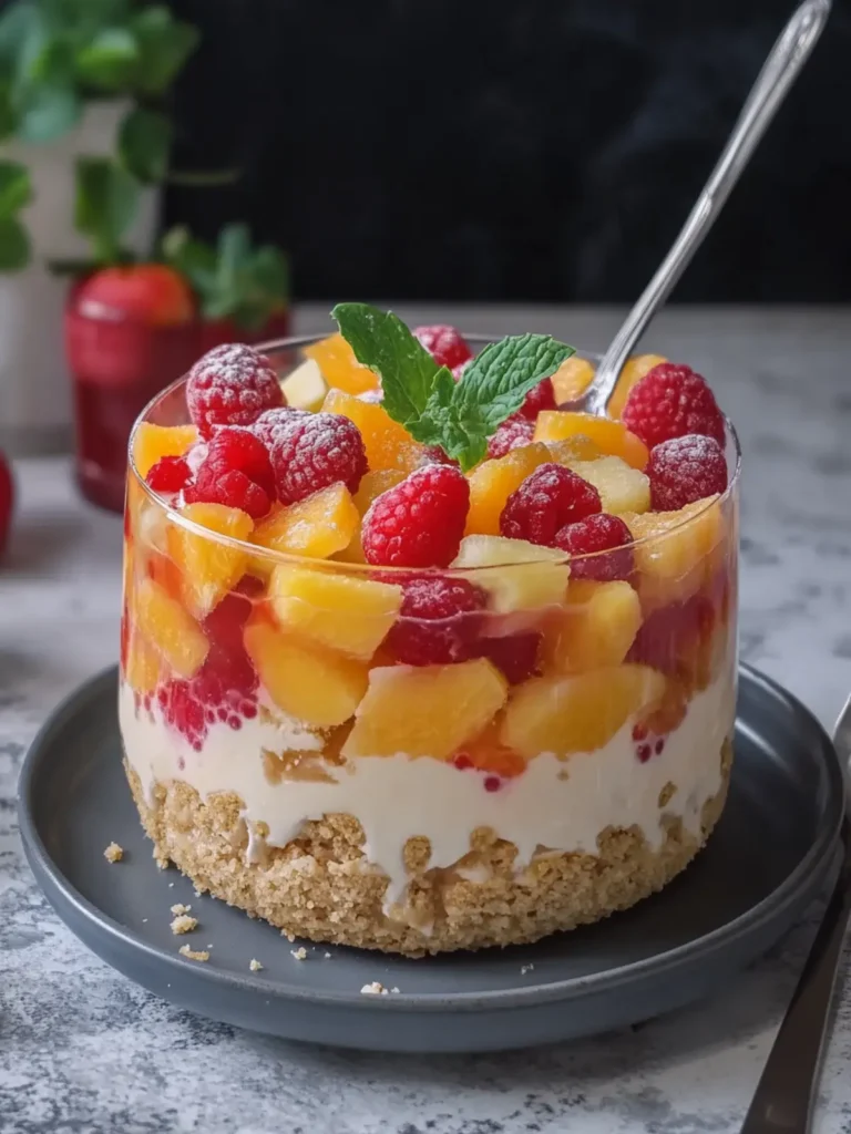 Delightful Gelatin Pudding with Fruits & Cookie Base Bliss 2 Gelatin Pudding with Fruits and Cookie Base