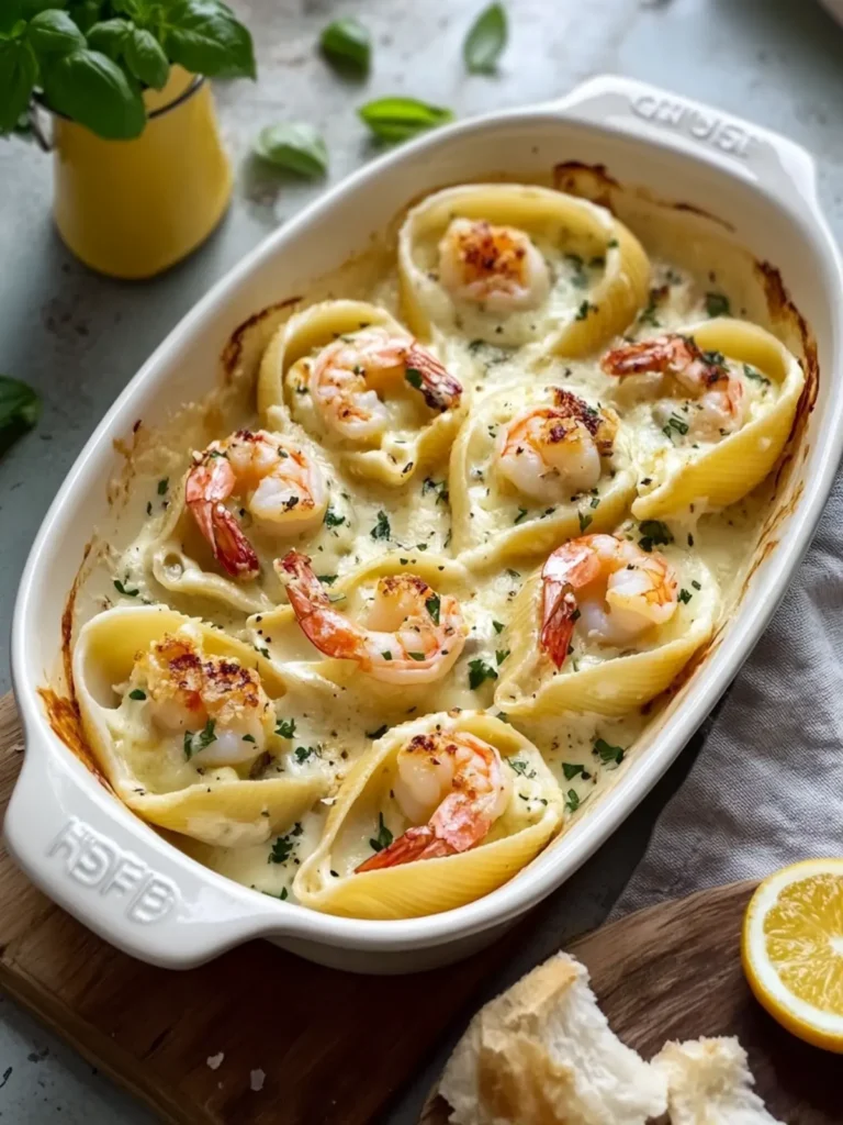 Delicious Creamy Seafood Stuffed Shells with Garlic Shrimp 4 Creamy Seafood Stuffed Shells with Garlic Shrimp