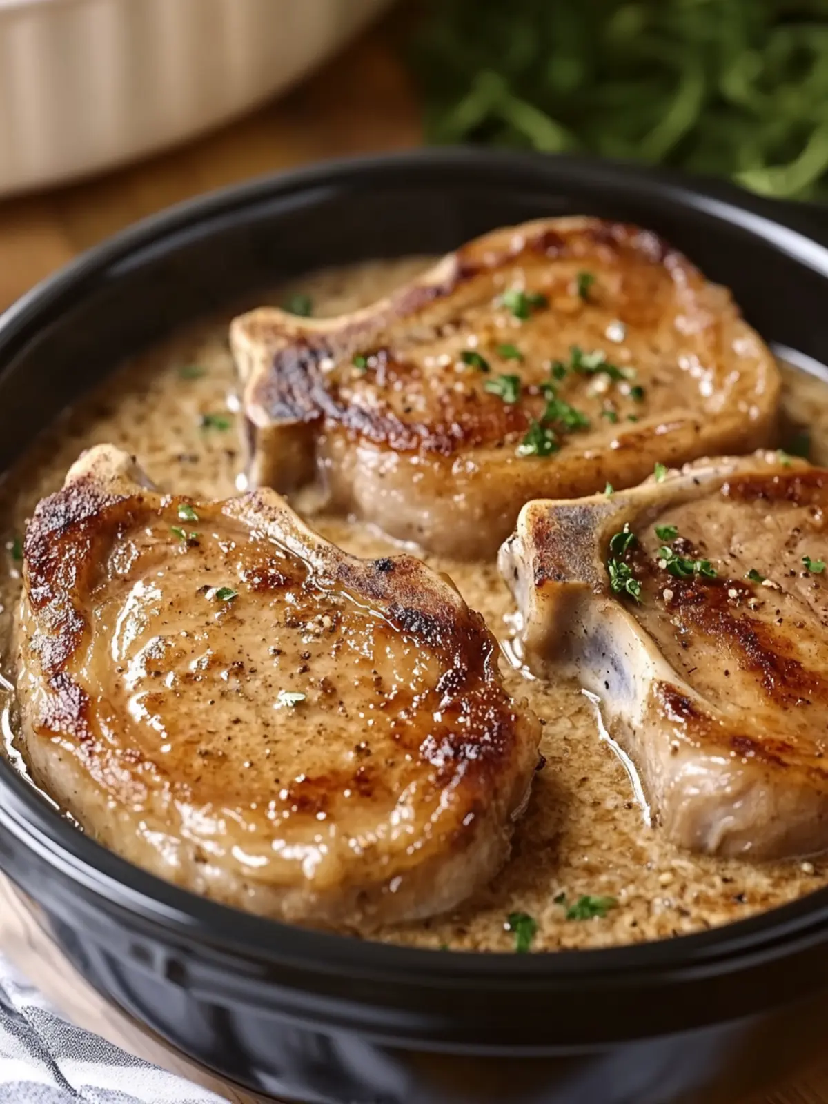 Savory Slow Cooker Tender Pork Chops in Creamy Mushroom Sauce 5 Slow Cooker Tender Pork Chops