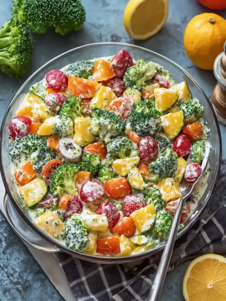 Delicious Creamy Fruits & Vegetable Salad with Broccoli Bliss 3 Creamy Fruits & Vegetable Salad with Broccoli