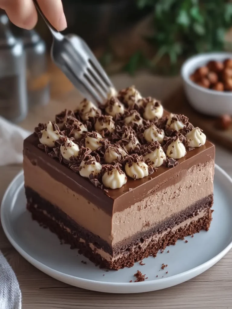 Indulge in This Chocolate Hazelnut Layered Mousse Cake Delight 2 Chocolate Hazelnut Layered Mousse Cake