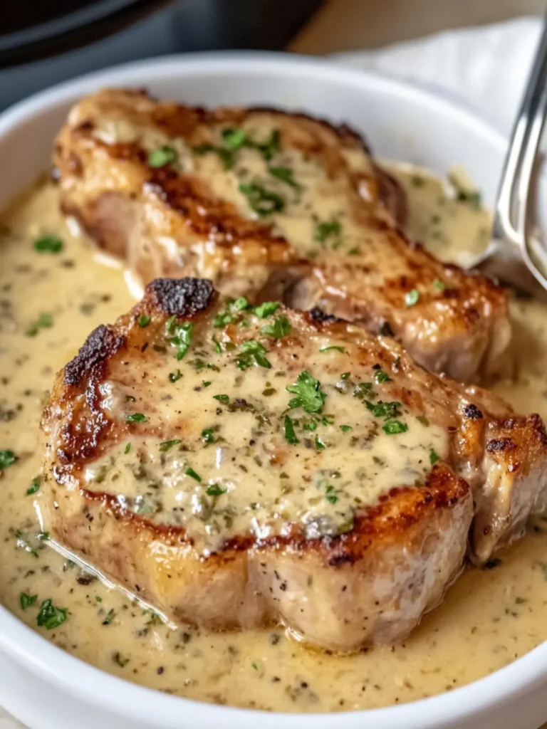 Savory Crockpot Creamy Garlic Butter Pork Chops for Dinner Bliss 3 Crockpot Creamy Garlic Butter Pork Chops