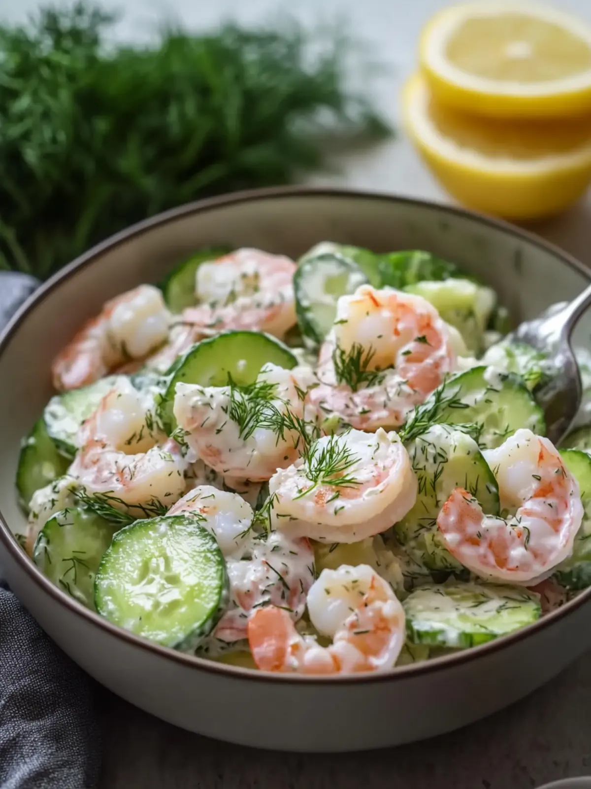 Delicious Creamy Cucumber and Shrimp Salad with Fresh Dill 5 Creamy Cucumber and Shrimp Salad with Fresh Dill