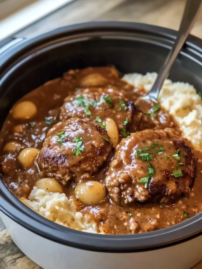 Savory Crockpot Salisbury Steak with Mushroom Gravy Delight 2 Crockpot Salisbury Steak