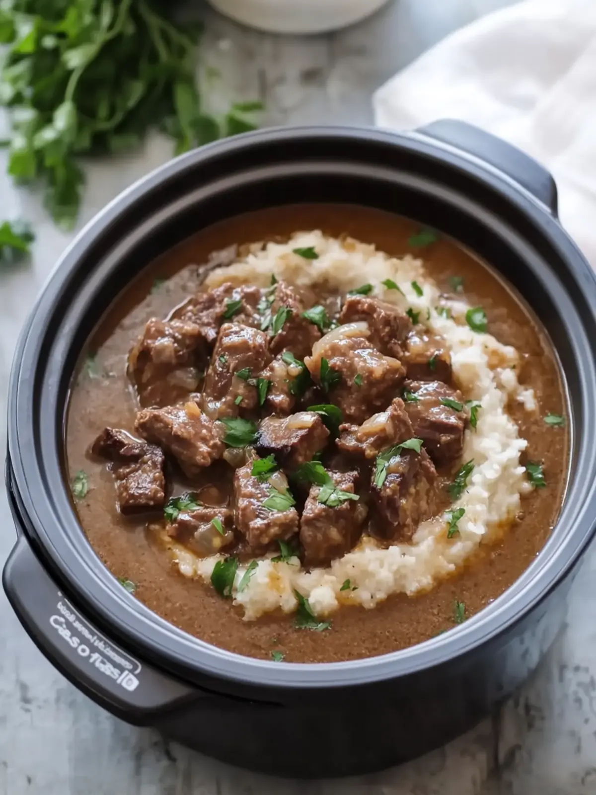 Savory Slow Cooker 5-Ingredient Beef Tips and Gravy Bliss 5 Slow Cooker 5-Ingredient Beef Tips and Gravy