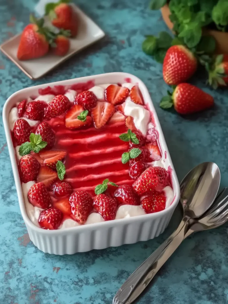 Layered Strawberry Cream Dessert That Will Wow Your Tastebuds 4 Layered Strawberry Cream Dessert