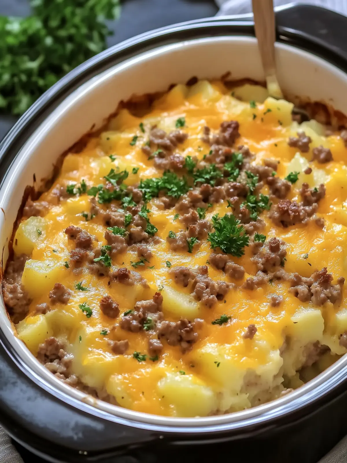 Crockpot Hamburger Potato Casserole for Cozy Family Nights 5 Crockpot Hamburger Potato Casserole