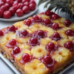 Sweet Pineapple Cherry Upside-Down Sheet Cake Magic 21 Pineapple Cherry Upside-Down Sheet Cake