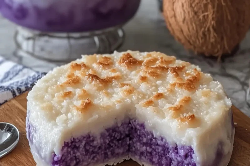 Nutak (Filipino Coconut and Ube Rice Cake)