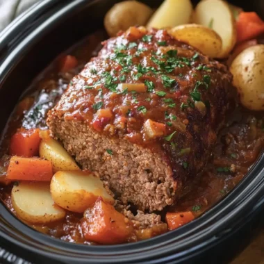 Crockpot Meatloaf with Potatoes & Veggies for Cozy Nights 6 Crockpot Meatloaf with Potatoes & Veggies for Cozy Nights