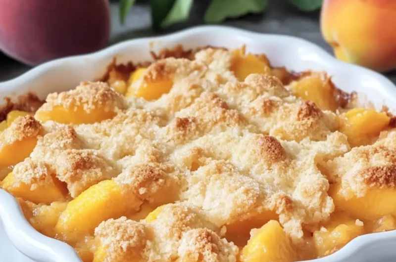 Sugar-Free Easy 3-Ingredient Peach Cobbler