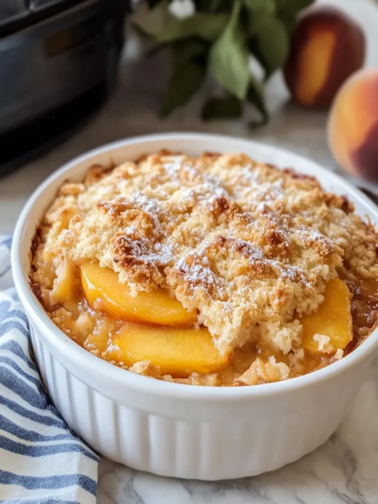 Crockpot Peach Cobbler Cake: Effortless Dessert Delight 2 Crockpot Peach Cobbler Cake