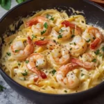 Creamy Shrimp Pasta with Cheese and Herbs