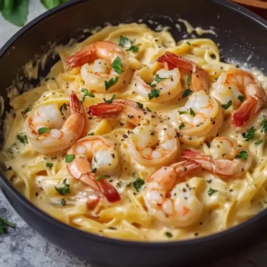 Irresistible Creamy Shrimp Pasta with Cheese and Herbs Delight