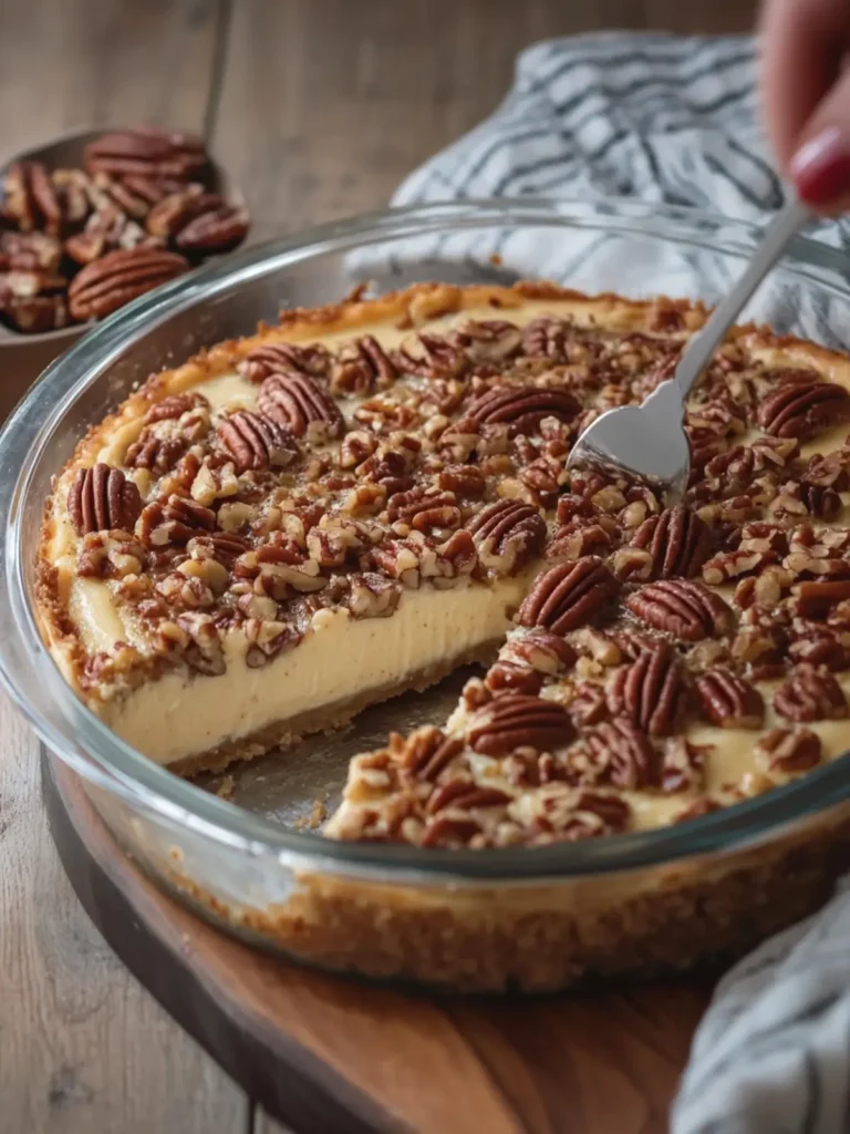 Irresistible Pecan Pie Cheesecake in Casserole Style 4 Pecan Pie Cheesecake in Casserole