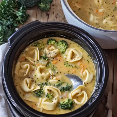 Crockpot Broccoli Cheddar Tortellini Soup a Comfort Food Delight