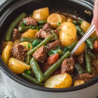 Crockpot Beef Smokies, Potatoes, and Green Beans Made Easy 6 Crockpot Beef Smokies, Potatoes, and Green Beans Made Easy