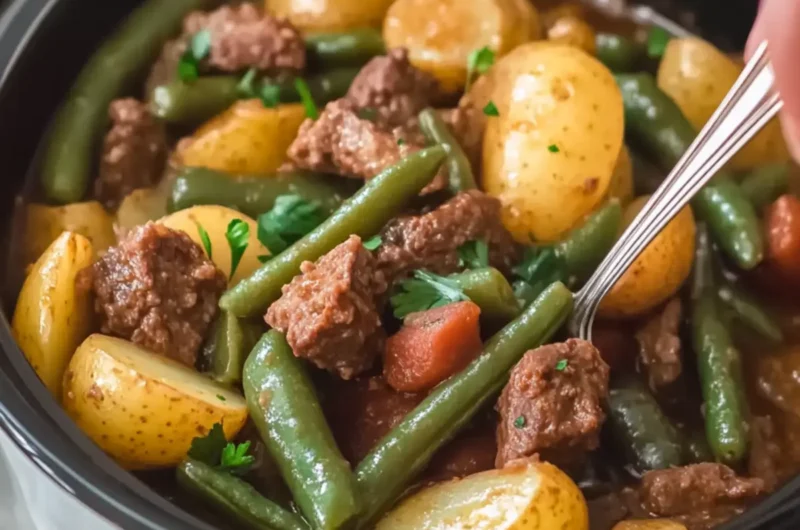Crockpot Beef Smokies, Potatoes, and Green Beans