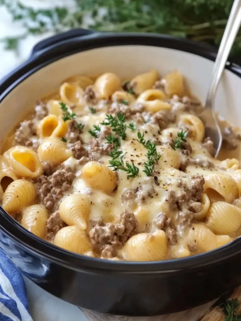 Crockpot Creamy Beef & Shells That'll Comfort Your Soul 3 Crockpot Creamy Beef & Shells