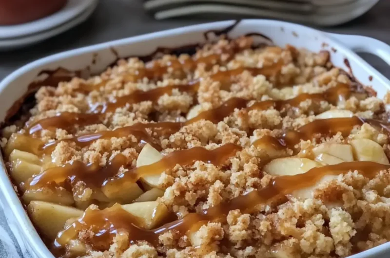 Caramel Apple Dump Cake is the ultimate easy comfort dessert! Warm cinnamon apples, a buttery golden cake topping, and rich caramel drizzle all baked together in one casserole dish. So simple, so cozy, and perfect for fall or anytime you’re craving something sweet.