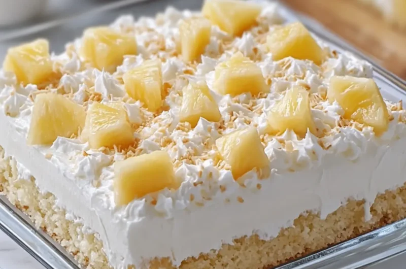 Pineapple Coconut Cream Sheet Cake