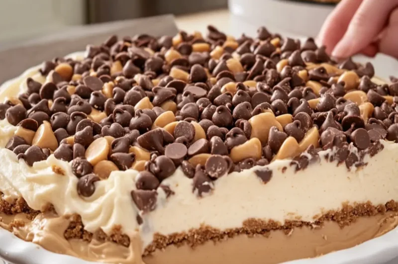 No-Bake Chocolate Chip Cookie Peanut Butter Pie