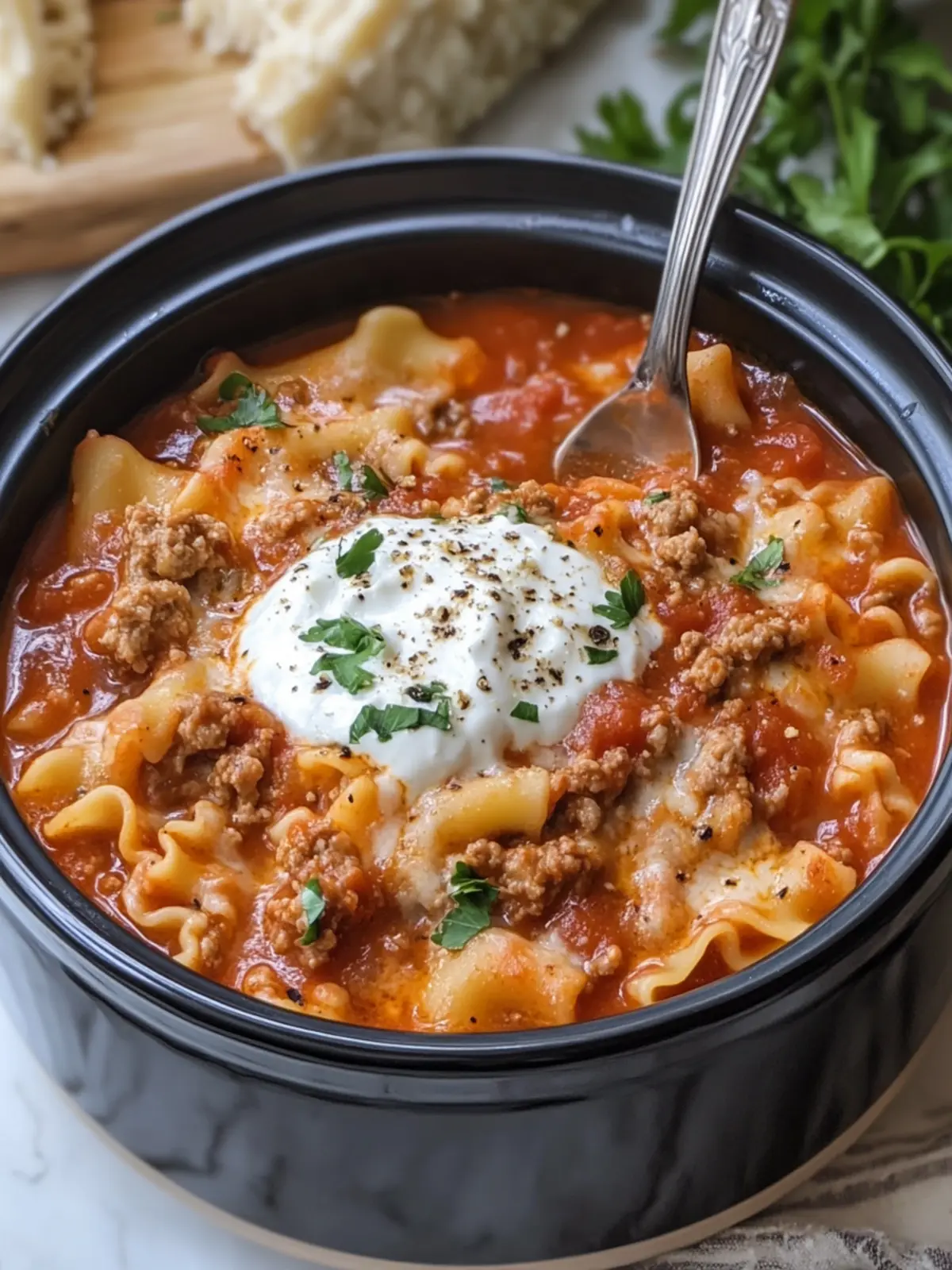 Easy Slow Cooker Lasagna Soup for Ultimate Comfort Food 5 Slow Cooker Lasagna Soup