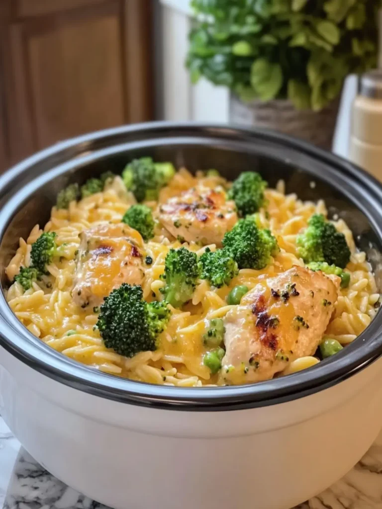 Crockpot Broccoli Cheddar Chicken Orzo: Cozy Comfort in a Bowl 4 Crockpot Broccoli Cheddar Chicken Orzo