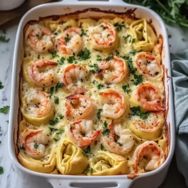 Creamy Shrimp Scampi Tortellini Bake Your Family Will Love